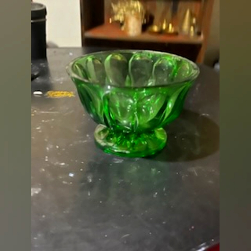 Vintage Green Glass Bowl